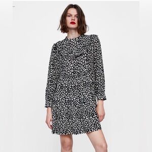 ZARA Ruffle Animal Print Mini Dress - Size: S - Like New!
